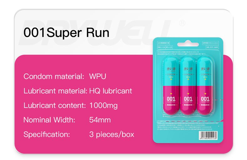 Polyurethane material, youthful and trendy capsule design, p... Drywell - 0.01 Extra Lube Condoms 3's Pack photo-3