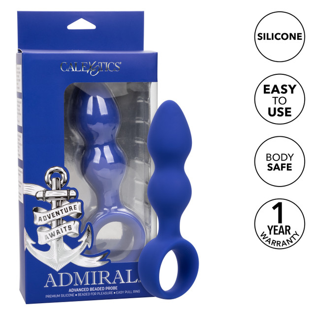 Experience ultimate pleasure with the Admiral® Advanced Bead... CEN - Admiral Advanced Beaded Plug - Blue photo-9