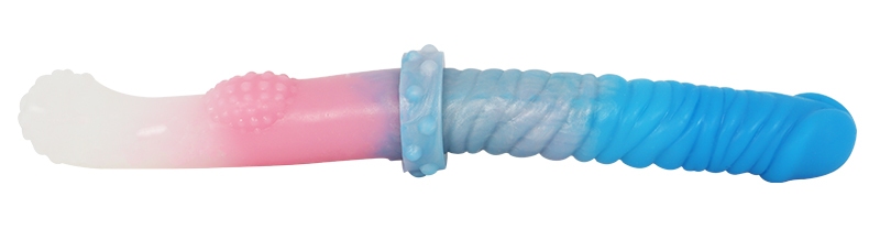 The simulated glans combined with the convex glans, the doub... FAAK - Convex Glans Double Dildo - Macaron photo-4