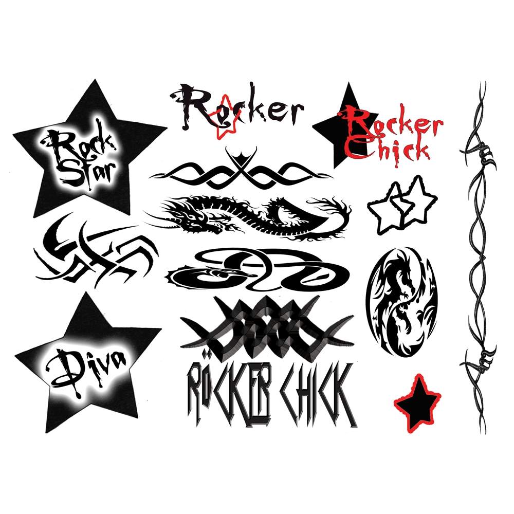 Decorate your body with this set of Rocker Chick Sexy Tattoo... Tattoo Set - Rocker Chick photo-3