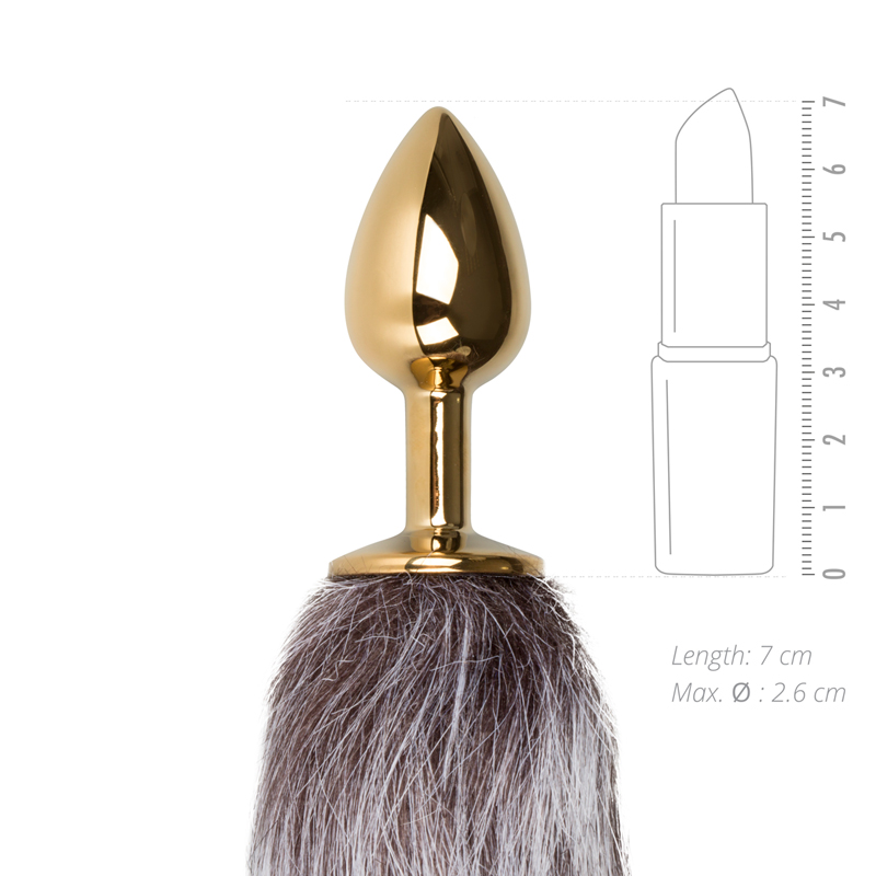 Feel the soft tickles against your legs from the faux fur ta... Easytoys - Fox Tail Plug - Gold photo-4
