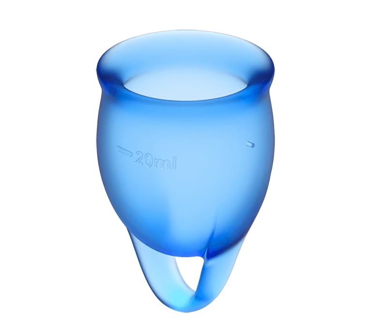 Featuring a playful forest design, these hygienic, medical g... Satisfyer - Feel Confident Menstrual Cup - Dark Blue photo-4