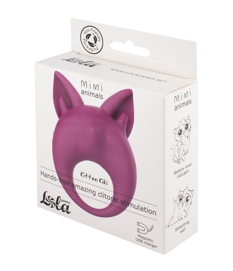 Functional and cute clitoral stimulator Kitten KiKi, made of... Lola Games - MiMi Kitten Kiki Vibro Ring - Purple photo-9