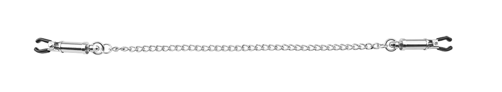 Adjustable Tension Controls, For Sensory Nipple Pinching Pla... Chisa - Pinch Nipple Clamps w Chain - Silver photo-3