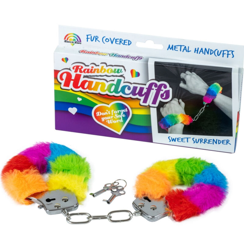 Put leather handcuffs on your lover and let the source of yo... Spencer&Fleetwood - Lined Handcuffs - Rainbow photo-3