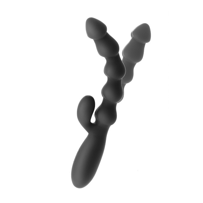 Swagger is a rabbit vibrator with a special and very versati... S Pleasures - Swagger Bead Rabbit Vibrator - Black photo-3