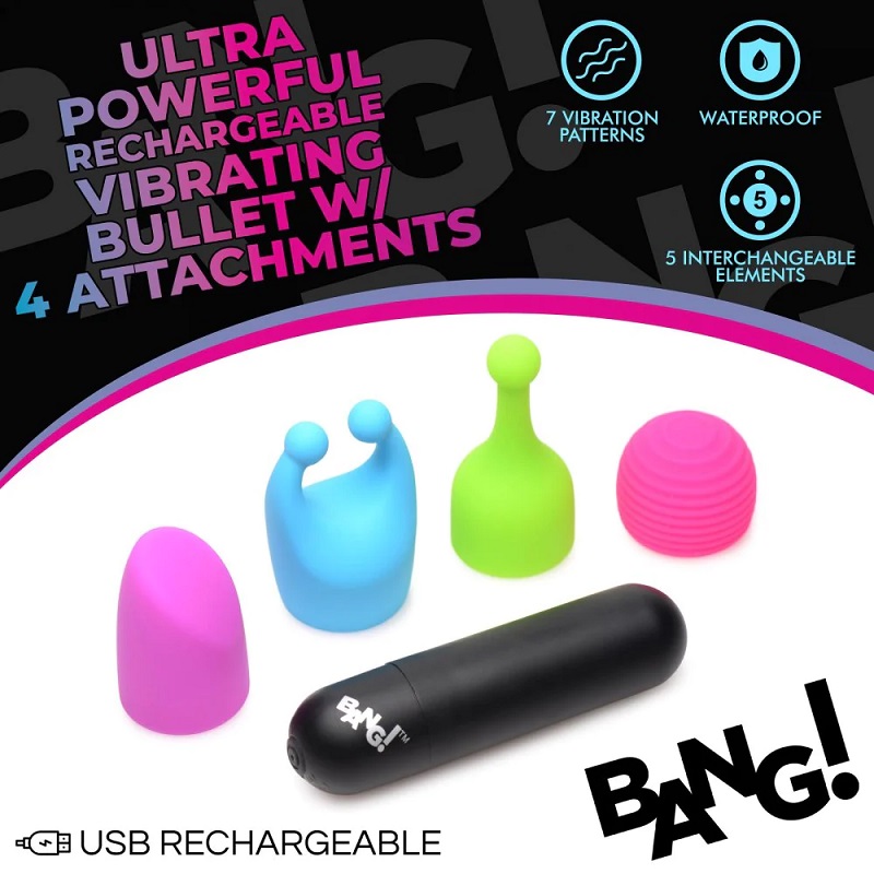 This powerful bullet comes with 4 attachments that each add ... Bang! - Bullet w Attachments photo-6
