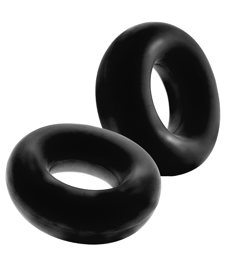 STIFFY 2-pack cockrings 2 non-roll grippy rings designed to ... Hunkyjunk - Stiffy Bulge Rings - Black photo-2