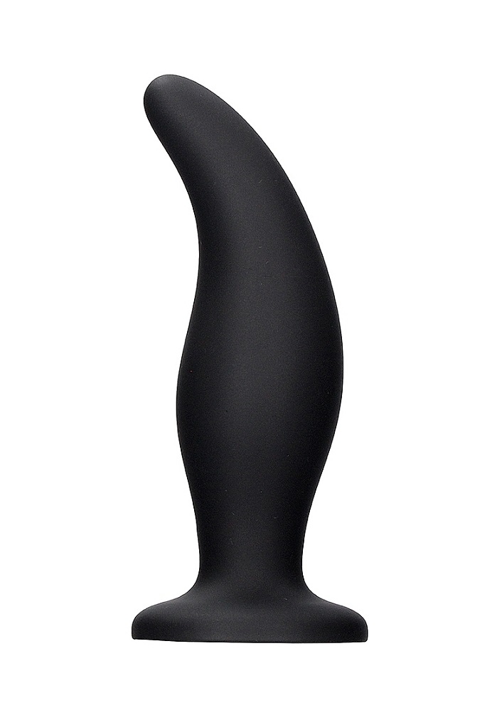 This butt plug is made of silky soft silicone and is tapered... Ouch - Curve Butt Plug - Black photo-3