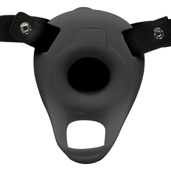 Make your partner's fantasies come true and add length a... Size Matters - 2" Erection Realistic Harness Sheath - Black photo-2
