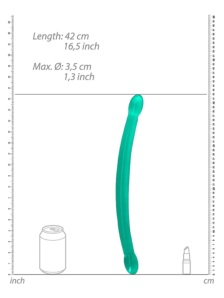 Ready for a CRYSTAL CLEAR orgasm? Reach your finest climax i... RealRock - 17" Double Dildo - Green photo-3