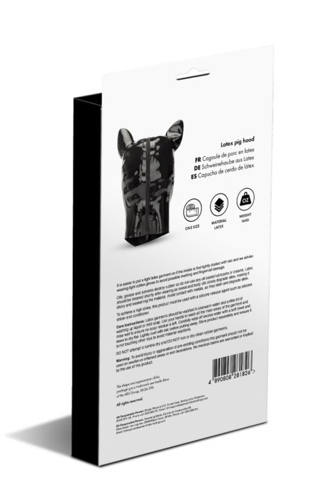 Experience the untamed realm of your deepest desires with th... Prowler - Latex Pig Hood - Black photo-6