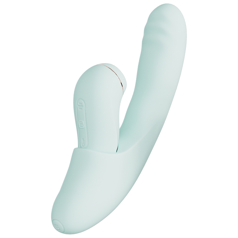 Svakom Fatima is a premium 2-in-1 separable pleasure toy com... SVAKOM - Fatima Remote Controlled Rabbit Vibrator - Light Green photo-2