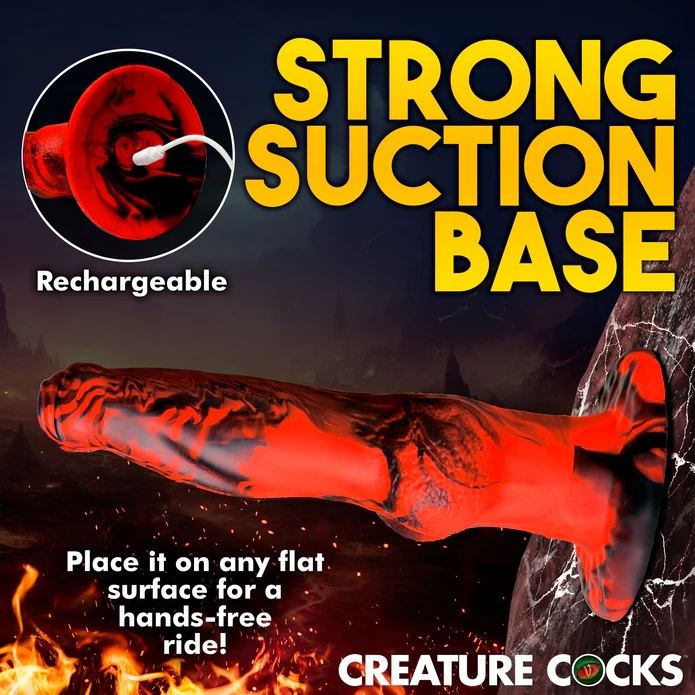 Combine your favorite fantasy dong with the power of your fa... Creature Cocks - Hell Wolf Thrusting Vibro Dildo - Red photo-8