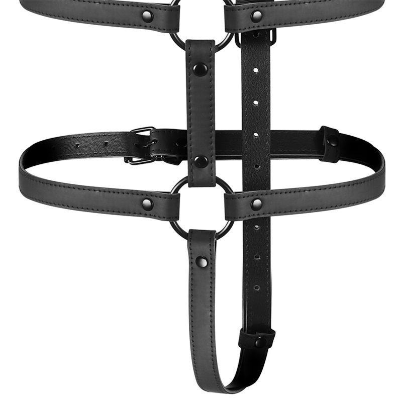 The FETISH SUBMISSIVE Adjustable Torso and Arm Fixation Harn... Fetish Submissive - Full Body Bondage Harness - Black photo-4