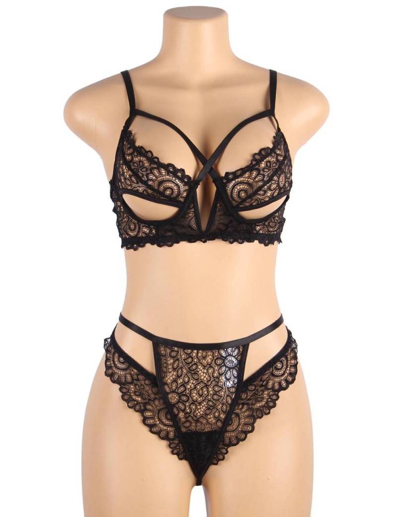 Exquisite Lace Appeal Deep V Mini Temptation Sexy Bra Set
M... Ohyeah - Crotchless Temptation Set - Black - M photo-4