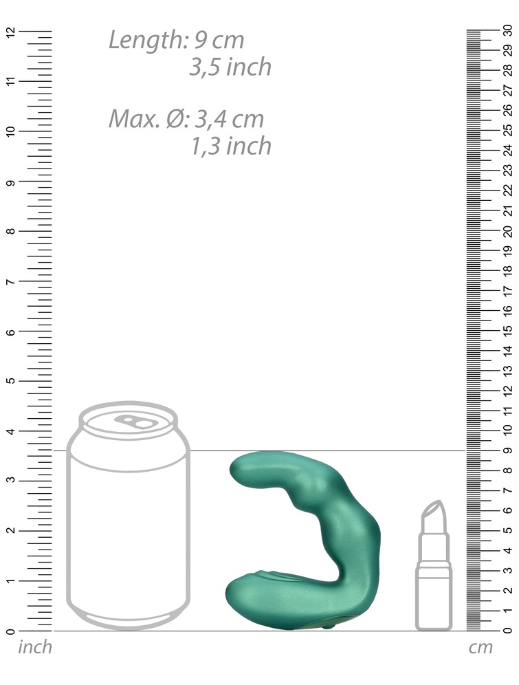 Enhance your pleasure with the Bent Vibrating Prostate Massa... Ouch - Bent Prostate Massager - Metallic Green photo-7