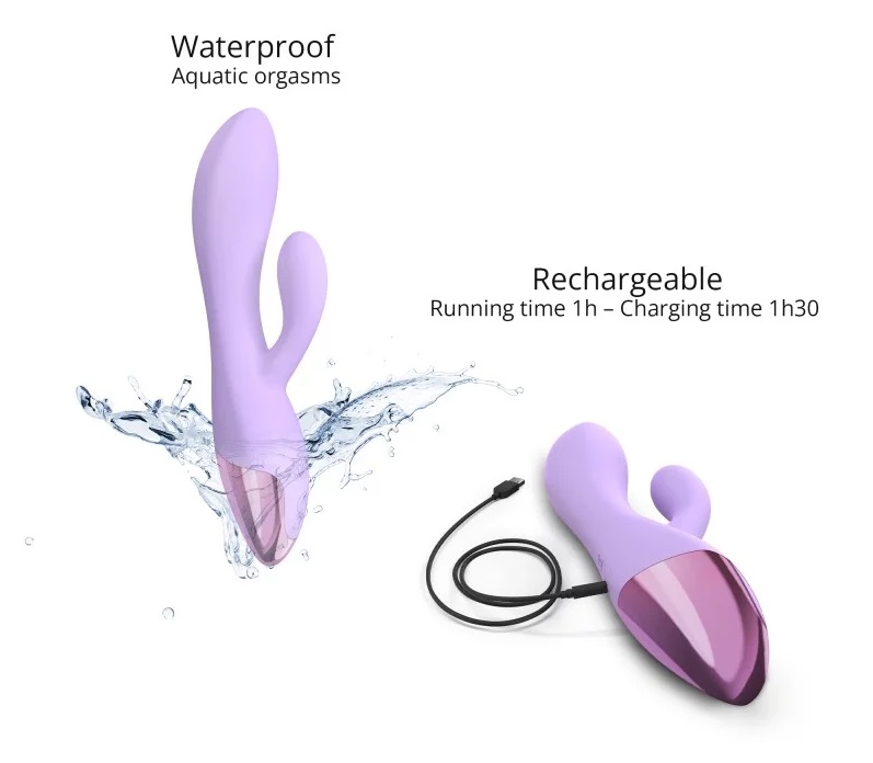 Double stimulation rabbit vibrator with flexible shaft great... Love to Love - Funky Bunny Vibrator - Viva Mauve photo-4
