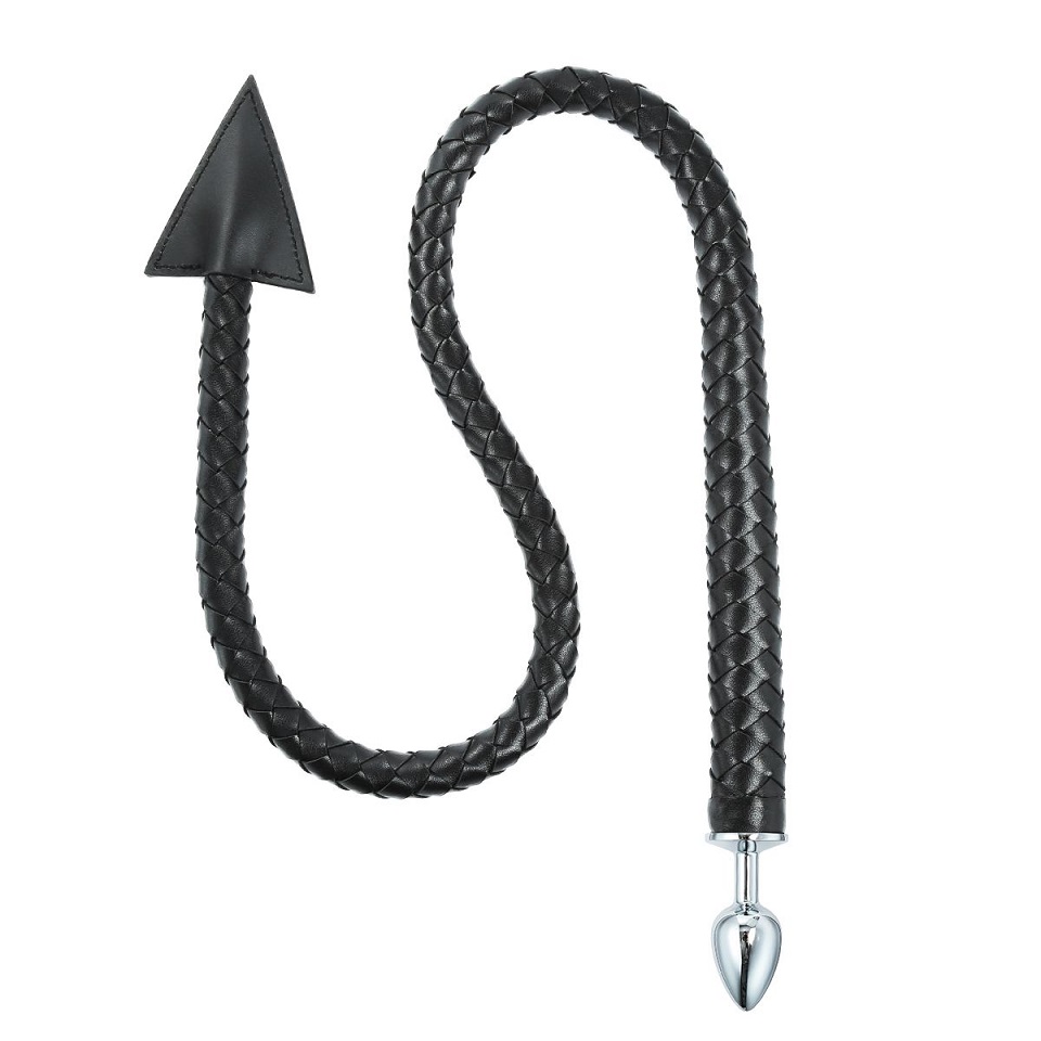 Introducing our Pu-Leather Devil Tail with Buttplug and Weav... Kiotos - Devil Tail Anal Plug - Black photo-3