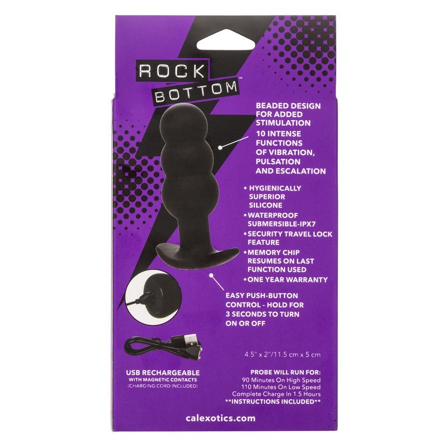 Immerse yourself in exhilarating pleasure with the Rock Bott... CEN - Rock Bottom Beaded Vibro Plug - Black photo-10