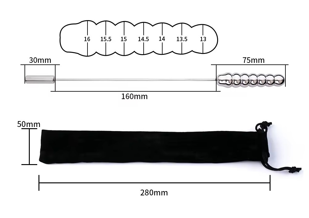 Material: 304 Stainless steel
Total length: 265mm
Net weigh... FAAK - Urethral Sounds 180 L photo-4