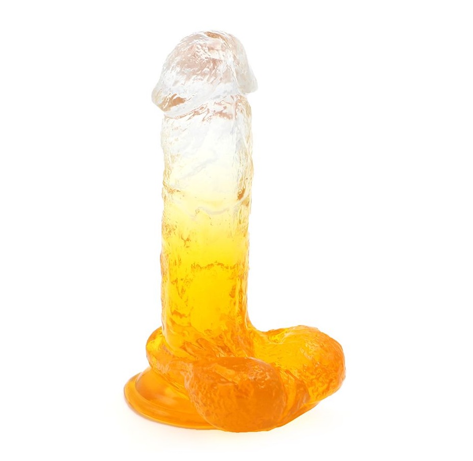This special transparent dildo has an amazing color mix and ... Kiotos - Realistic Dildo 07 - Yellow photo-3