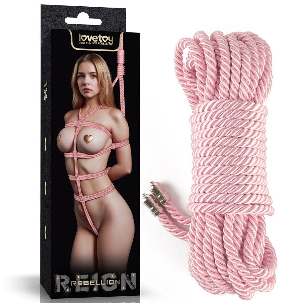 Elevate your bondage artistry with the Rebellion Reign Rose ... Lovetoy - Rebellion Reign Silky Bondage Rope 10m - Pink photo-11