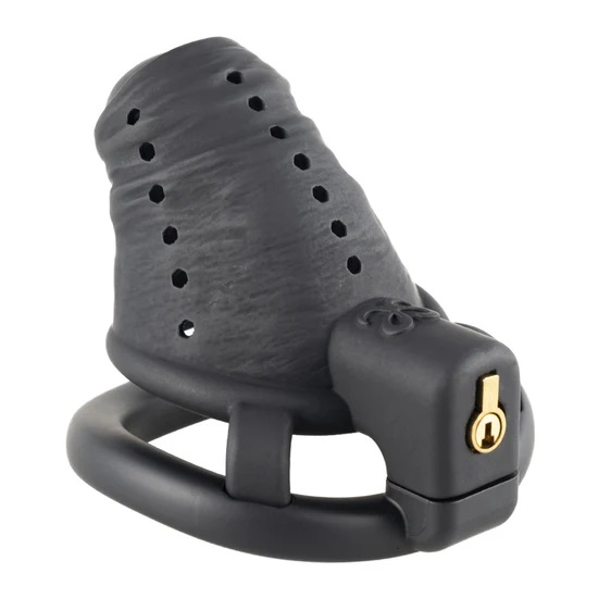 A better cock. A humiliating prison. A dark reminder. The Sl... Sevanda - Slave Chastity Cage Short - Black photo-3