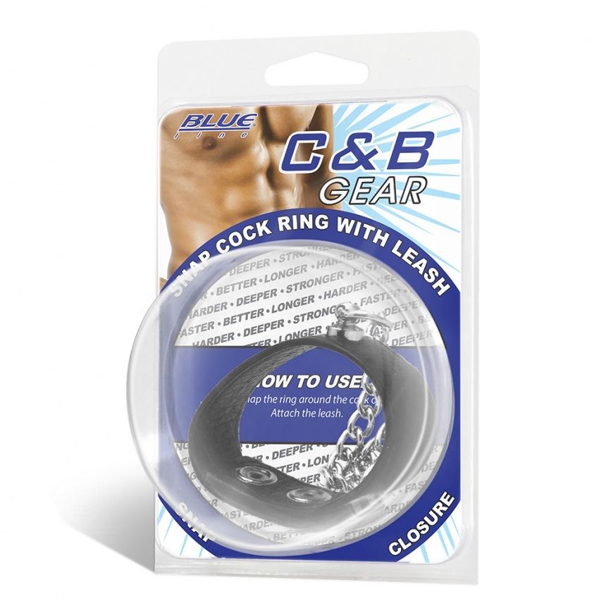 Tempt your lover with this mischievous Snap Cock Ring With L... Blueline - Snap Cock Ring With 12? Leash photo-5