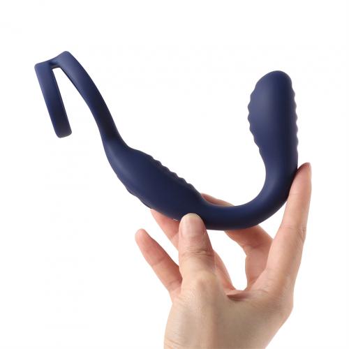 Arosum VibraDuo – the Perineum & Prostate duo massager with ... Arosum - VibraDuo Prostate Massager w Ring - Blue photo-4