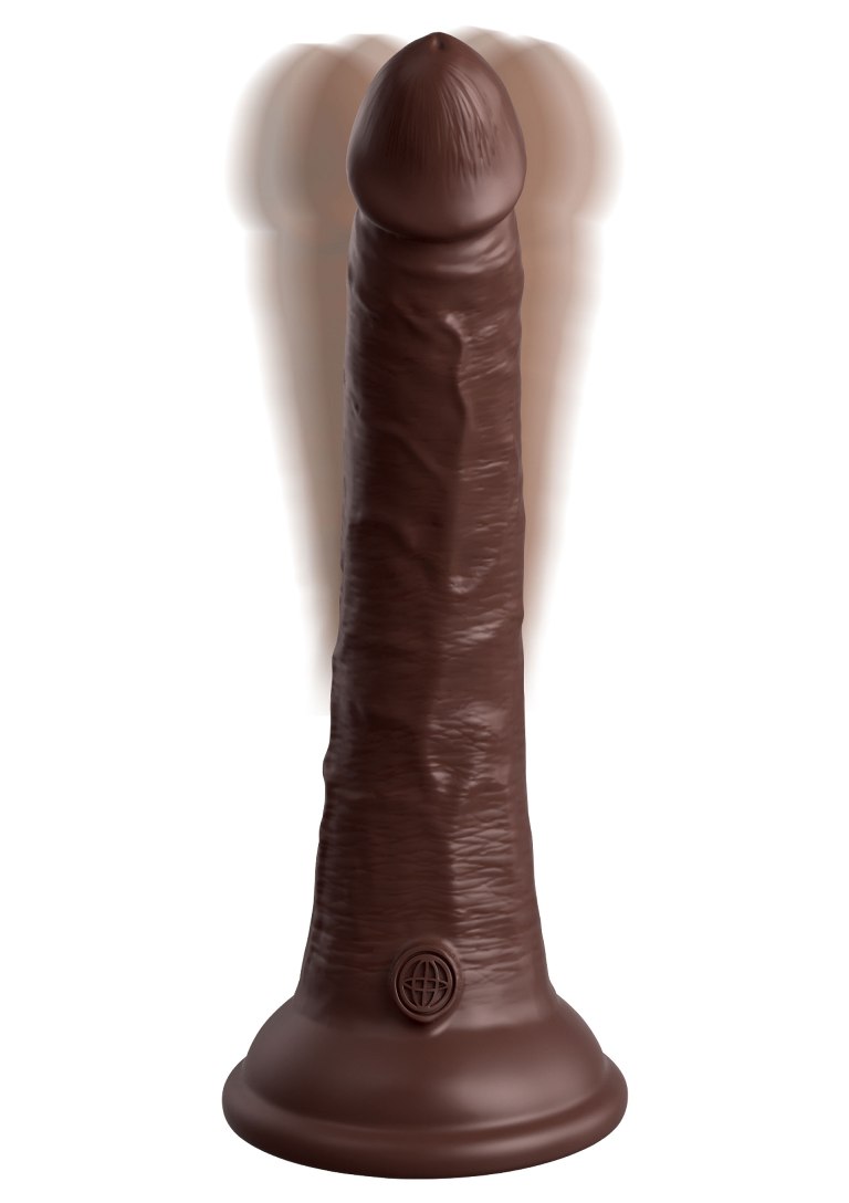 The King Cock Elite silicone dildo is made from high-quality... King Cock - 7" Elite Vibro Cock - Brown photo-3