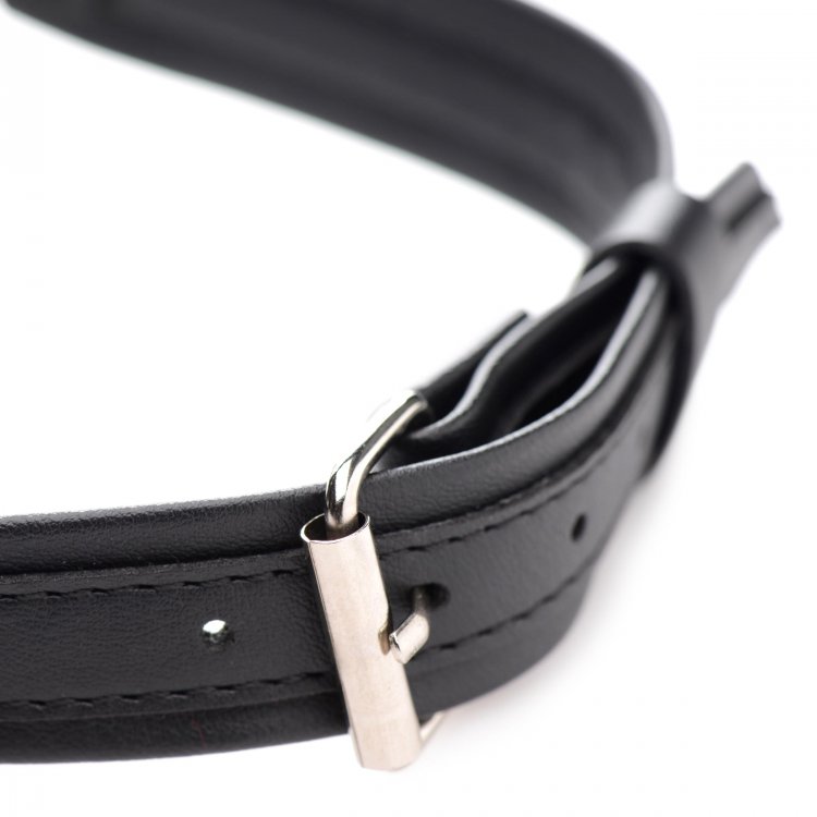 Lock them safely in to your heart by placing this collar aro... Strict - Locking Heart Collar - Black photo-5
