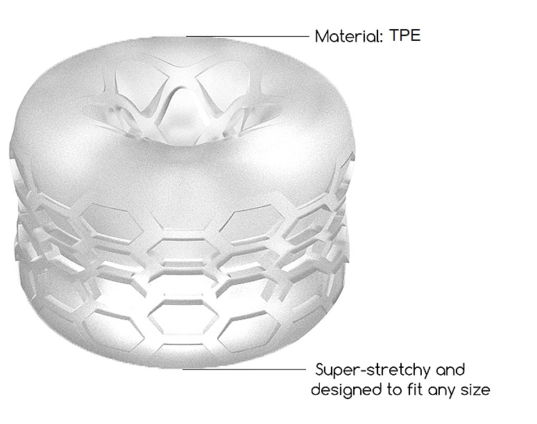Made from super-smooth and flexible TPE the open-ended mastu... Sono - #94 Reversible Masturbator - Clear photo-2