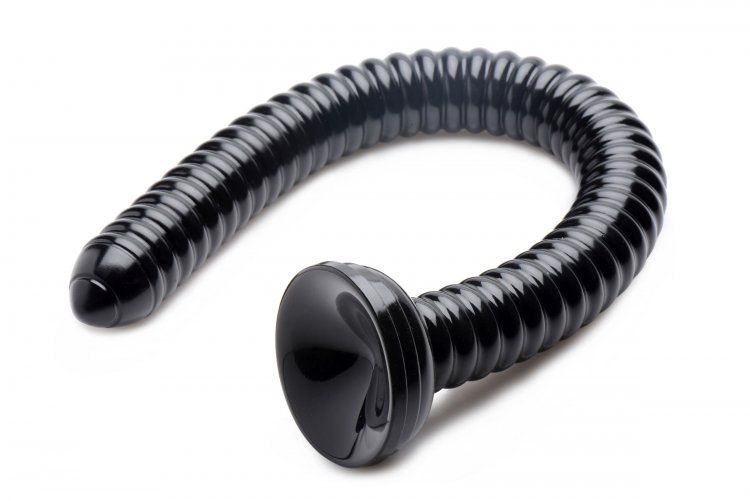 How many bulging ribs can you take from this extra long dild... Hosed - 19" Ribbed Hose - Black photo-2