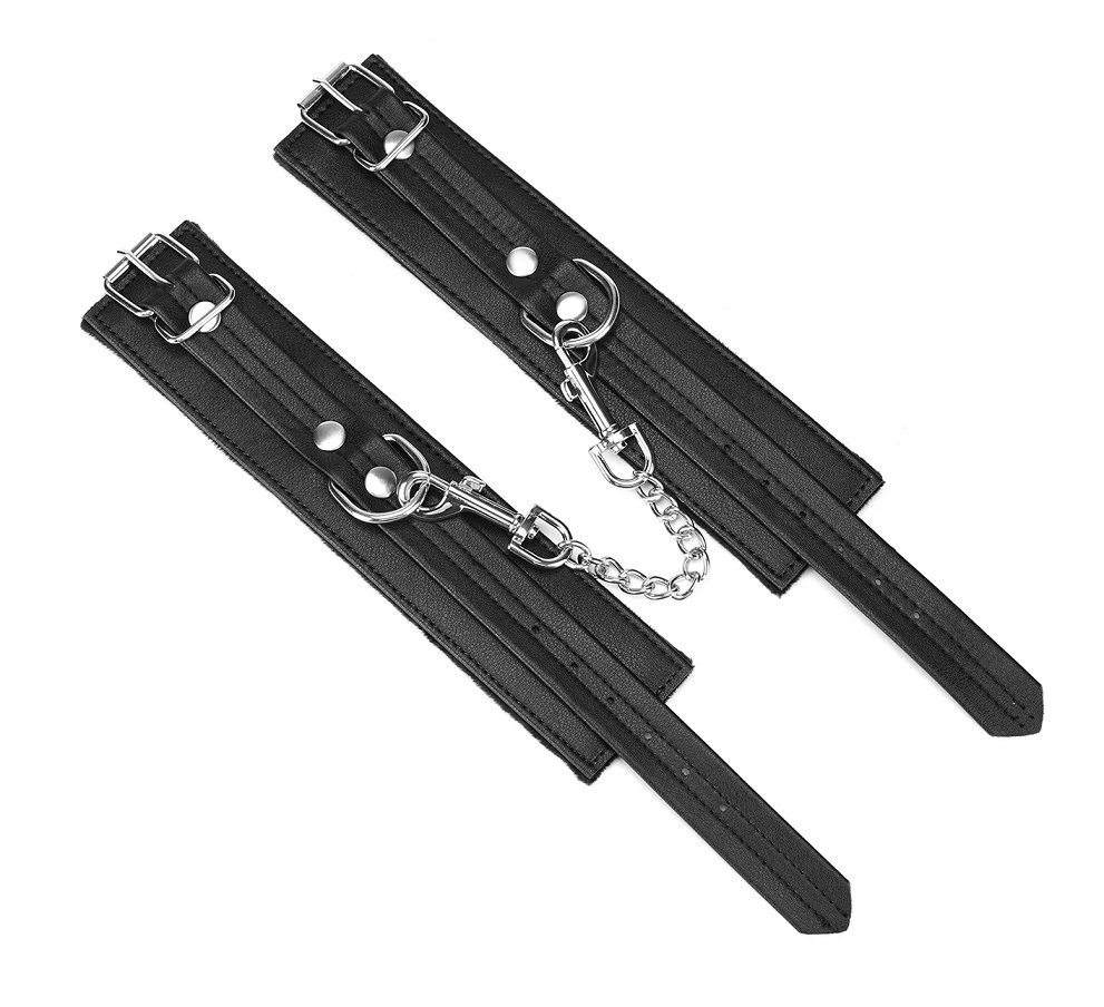 Eco-friendly material, composed of 50% recycled leather and ... Liebe Seele - Black Bond Wrist Cuffs photo-2