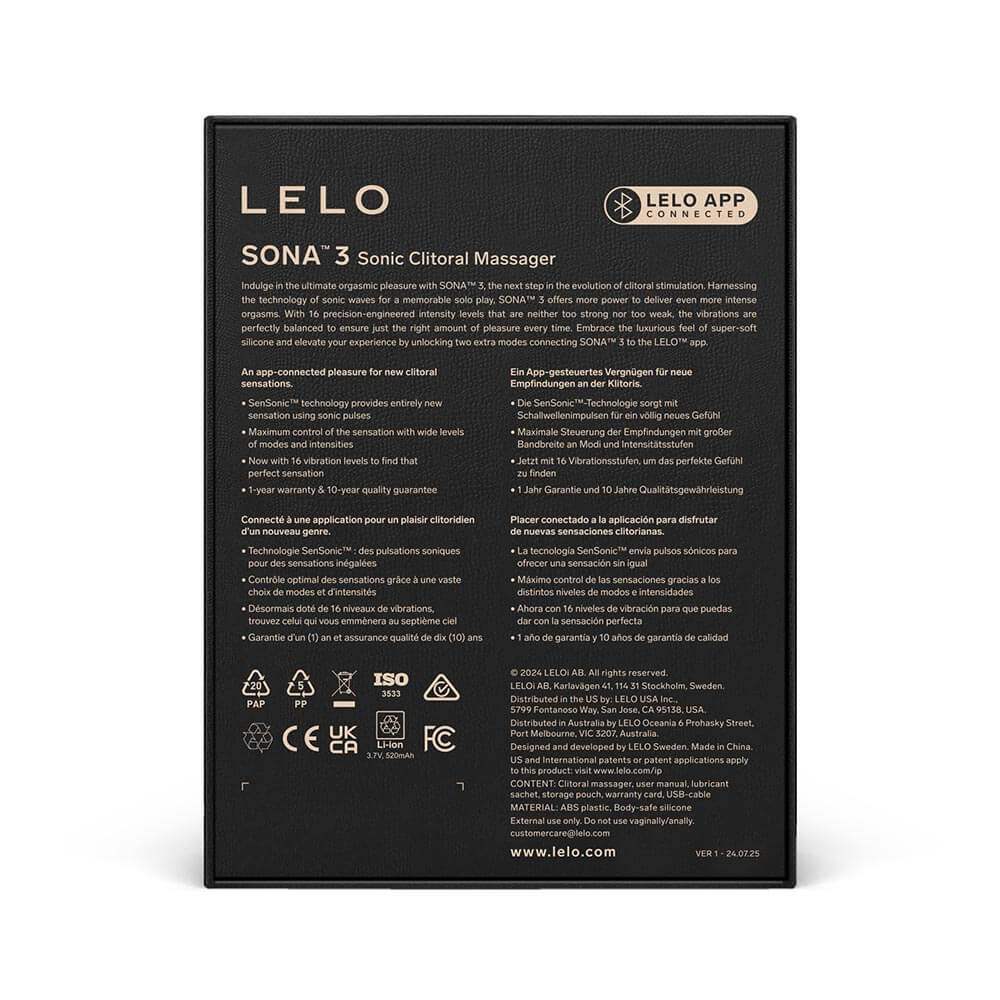 Lelo Sona 声波脉动阴蒂按摩器第三代结合了创新的SenSonic™技术,为女性提供无与伦比的刺激体验。具... Lelo - Sona 3 Clitoris Massager - White 照片-8