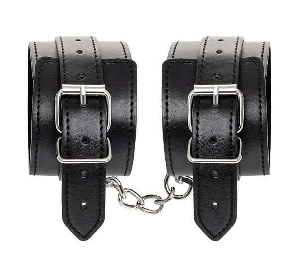 Cuffs are made of genuine leather with a velour lining. Nick... Anonymo - Ankle Cuffs - Black photo-7