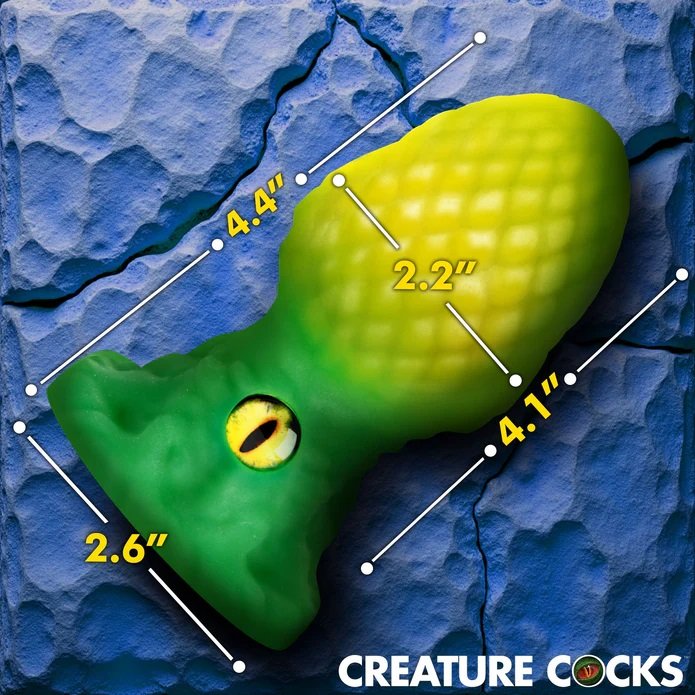 Looking for a fantastical adventure? Meet the Eye of the Dra... Creature Cocks - Eye of the Dragon Butt Plug - Green photo-4