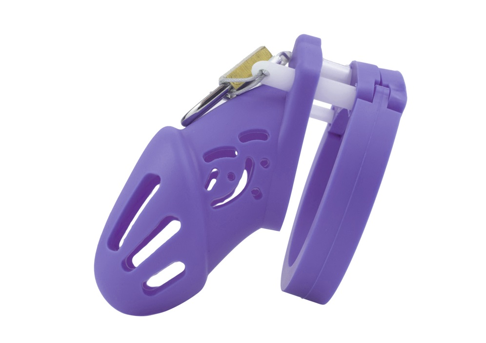 Cage high: 50mm &nb... FAAK - Silicone Chastity Cage 114 - Purple photo-2