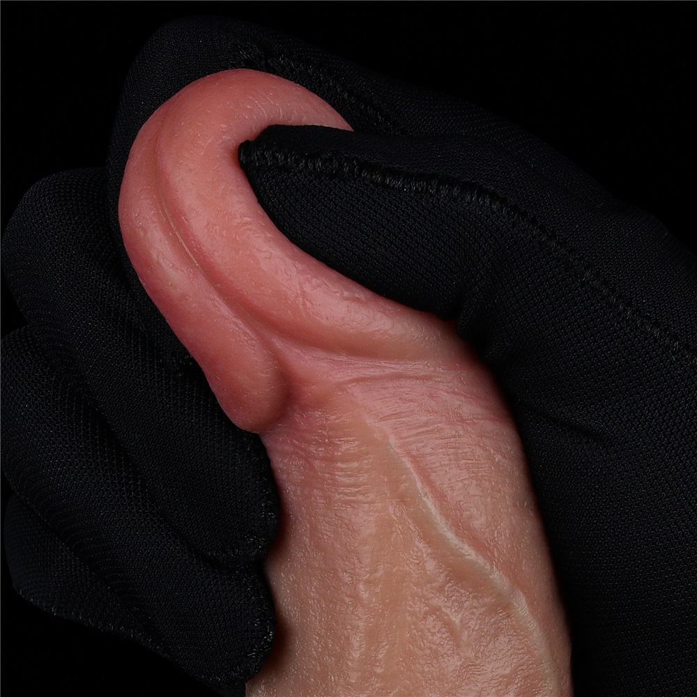 Experience unparalleled pleasure with our Dual-Layered Silic... Lovetoy - 7" Dual Layered Natural Dildo - Brown photo-3