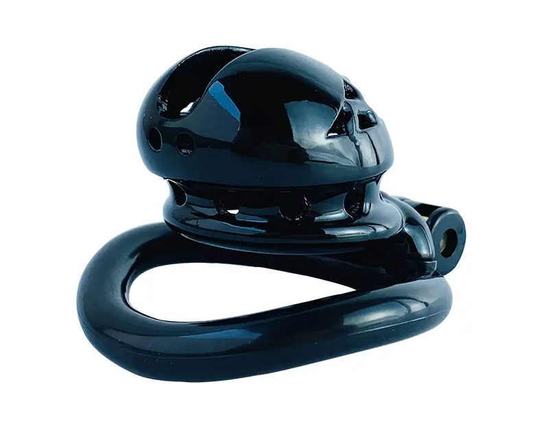 Cage high: 43mm &nb... FAAK - Resin Chastity Cage 107 - Black photo-5