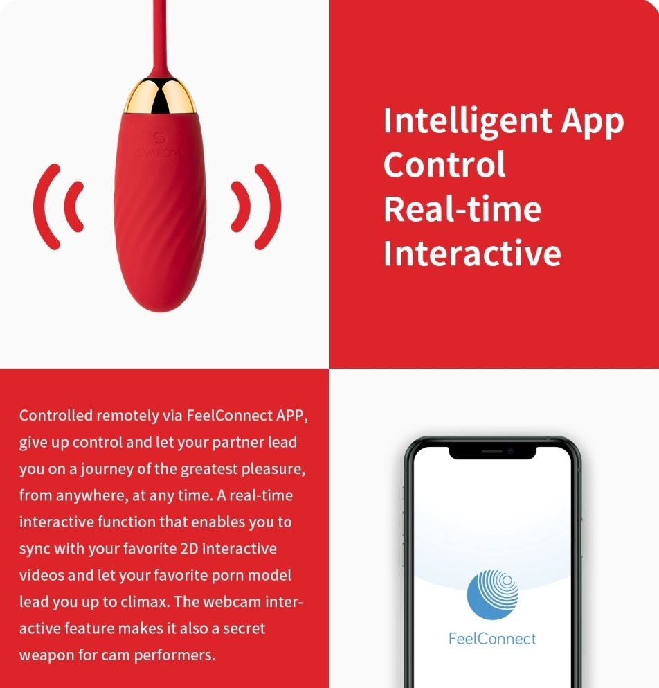 最新技術嘅APP控制玩具,同世界任何地方嘅伴佀一齊玩。手動或透過APP用,單獨玩或將控制權交比你嘅夥伴;探索所有取悅同埋... SVAKOM - Ella Neo APP 控制互動型無線震蛋 - 紅色 照片-6