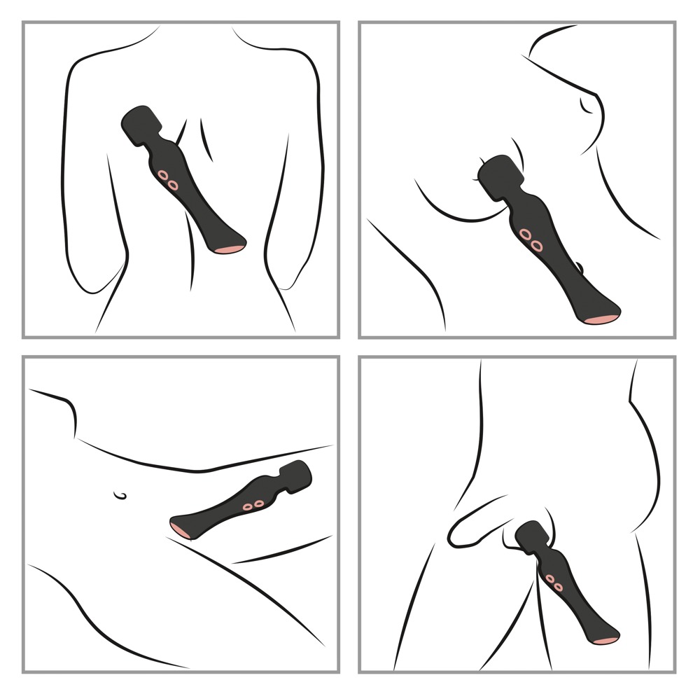 Warming & vibrating massages and stimulation!
Both ends of t... Cupa - Warming Wand Vibrator - Black photo-9