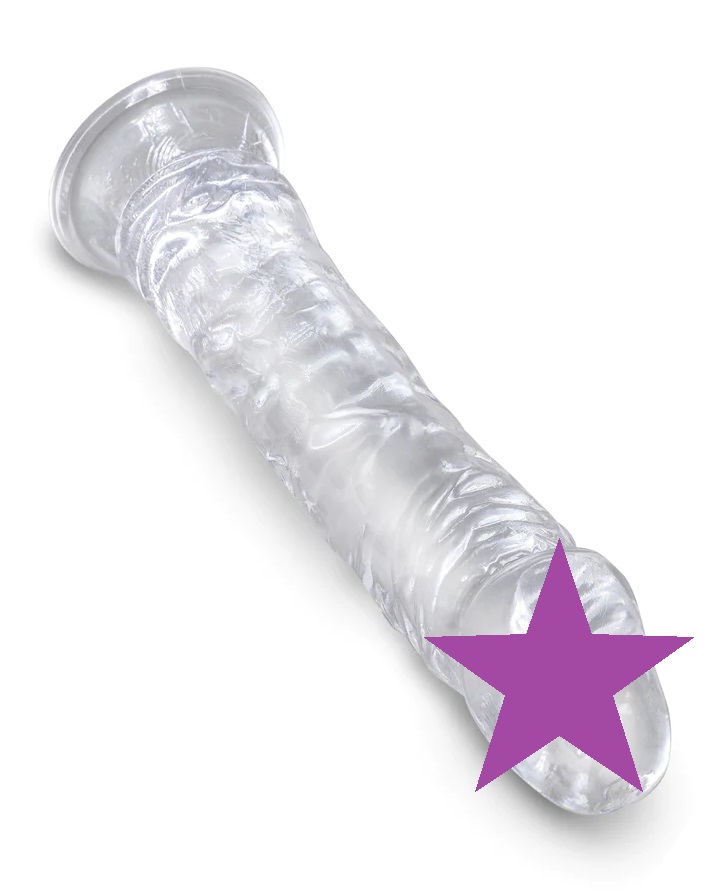The King Cock combines a translucent dildo with a realistic ... King Cock - 8" Realistic Cock - Clear photo-2