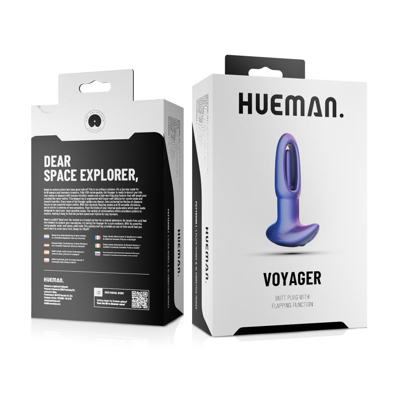 Strap in for a journey that’s anything but ordinary. With 10... Hueman - Voyager Flapping Vibro Plug - Purple photo-8