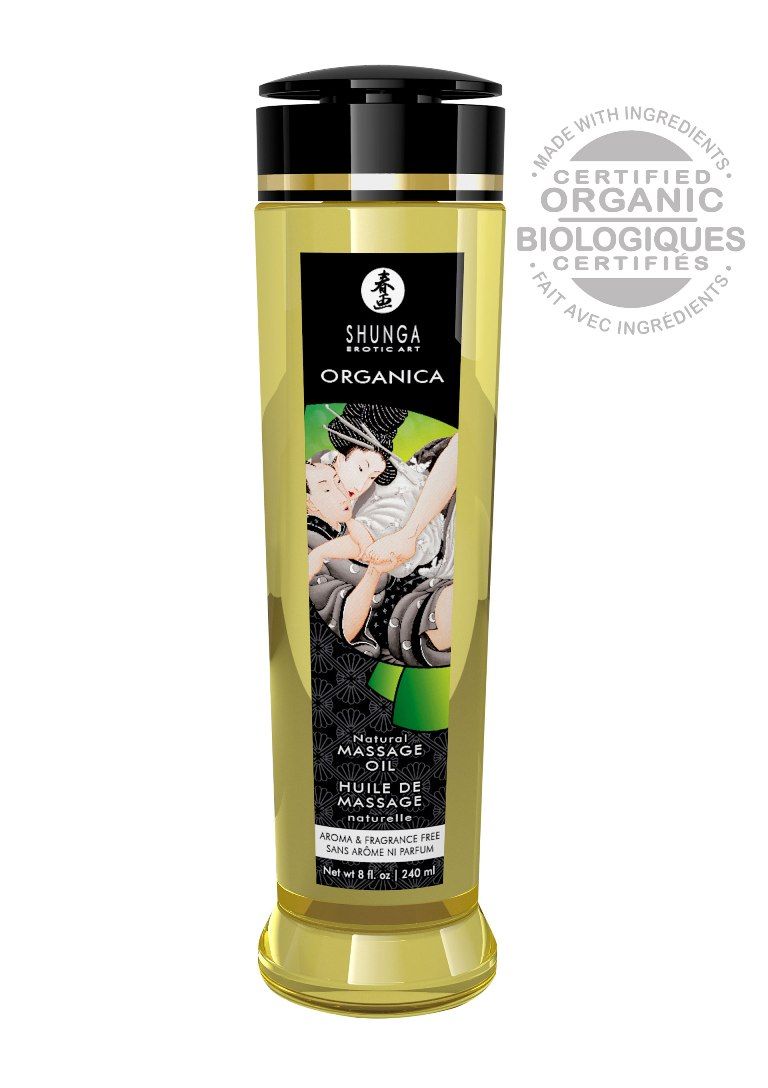 Discover the sensual pleasure of touching and being touched ... Shunga - Organica Kissable Massage Oil Natural - 240ml photo-2