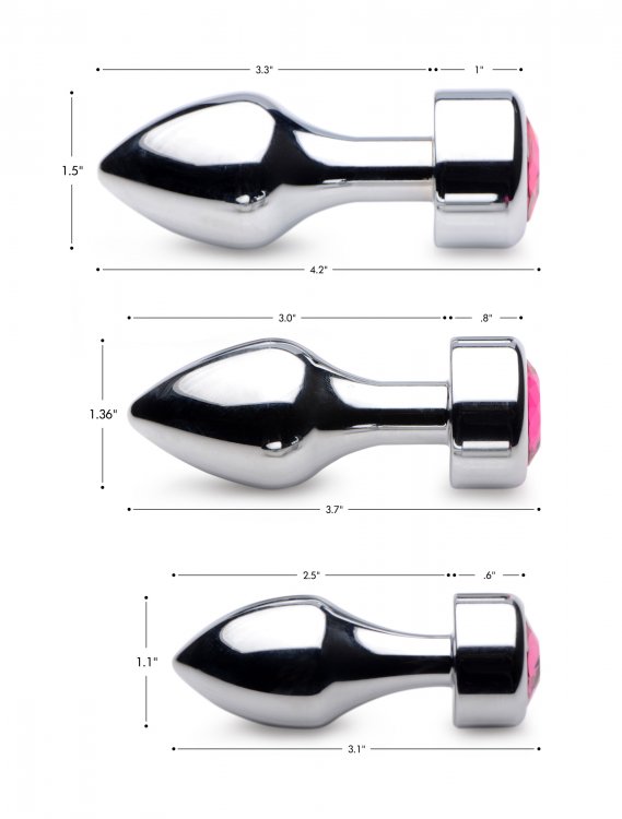 Adorn your derriere with this dazzling pink gem! The weighte... Booty Sparks - Gem Weighted Anal Plug M-size - Pink photo-6