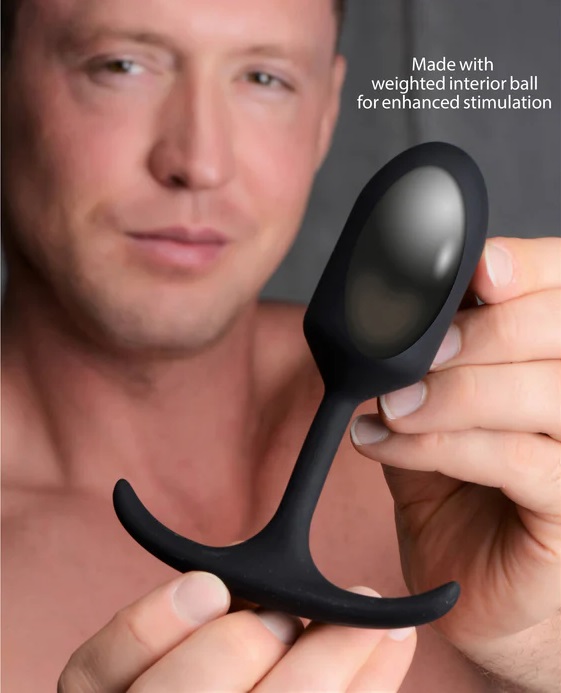 These comfortable weighted butt plugs hit hard and deep! Hea... Heavy Hitters - Weighted Anal Plug M - Black photo-3