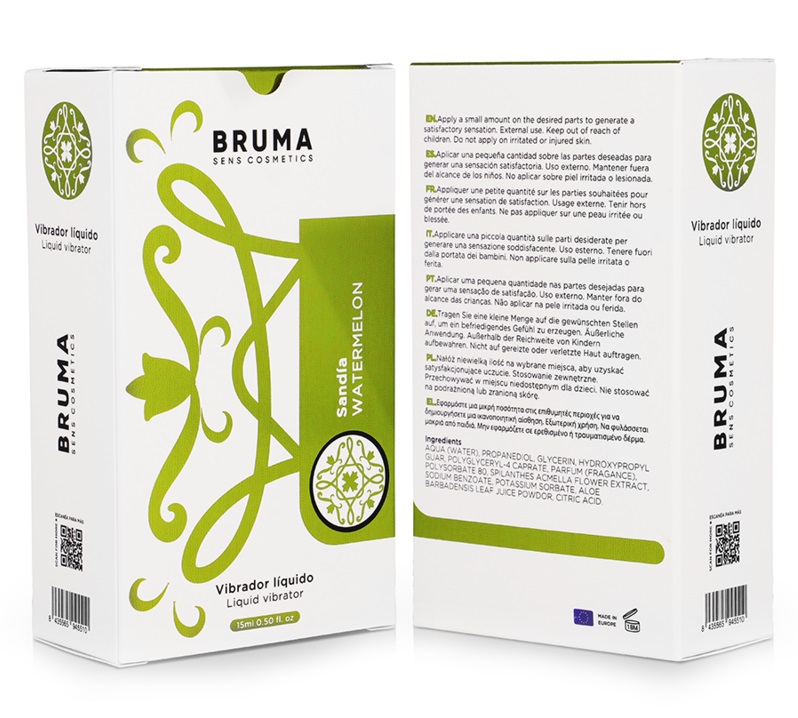 The watermelon flavor liquid vibrator from the BRUMA brand i... Bruma - Watermelon Liquid Vibrator - 15ml photo-7