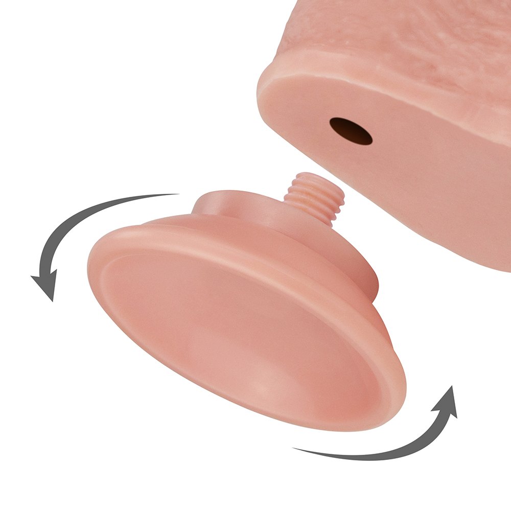 Made of realistic dual-layer sliding-skin material for Iifel... Lovetoy - 7" Sliding Skin Dual Layer Dildo - Flesh photo-3